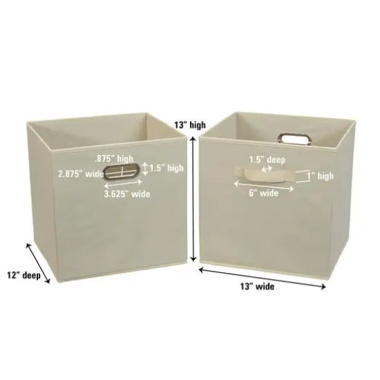 2 Pack Household Essentials 13" Fabric Storage Bins White {6}