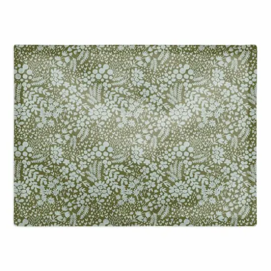Dainty Floral Cotton Twill Placemat Green {1}