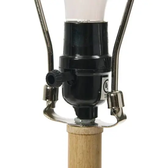 Hello Honey&reg; 23.5" Fluted Cement Desk Lamp with Linen Drum Shade {7}