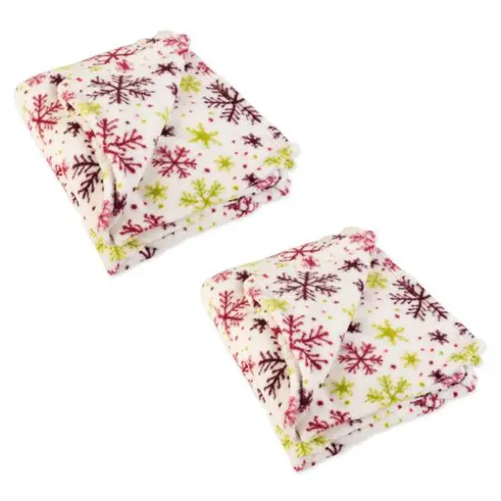 DII&reg; Holiday 2-Pack Snowflake Plush Fleece Blanket {1}