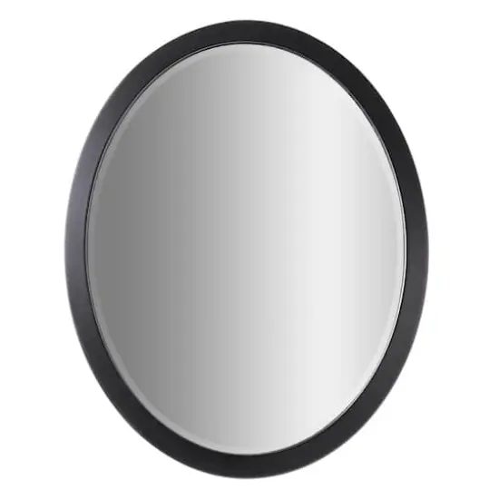 Classic Black Oval Metal Framed Beveled Vanity Wall Mirror - 23" x 29" {1}