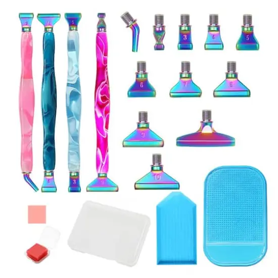 Sparkly Selections Rainbow Metal Tipped Diamond Painting Pen Accessory Set {1}