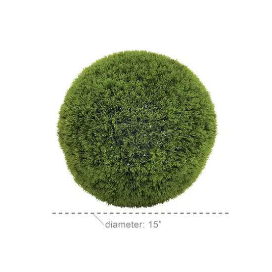 15" Vinyl Green Grass Topiary Ball {4}
