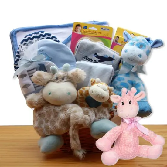 Jungle Safari Pink New Baby Gift Basket {1}