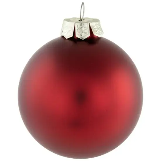 72ct. 4" Red & Gold Matte Glass Ball Ornaments {6}