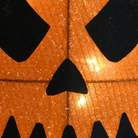 16" Orange LED Scary Jack-O-Lantern Halloween Decor {4}