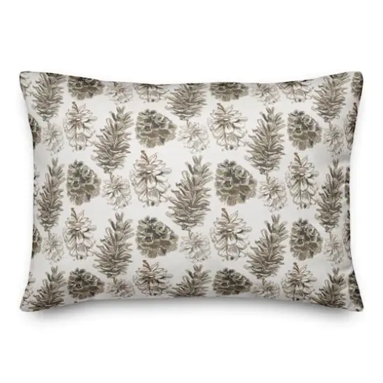 Pinecones on White Rectangle Throw Pillow {3}