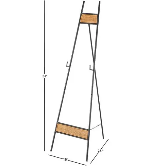 51" Black Metal Easel with Wood Accents {7}