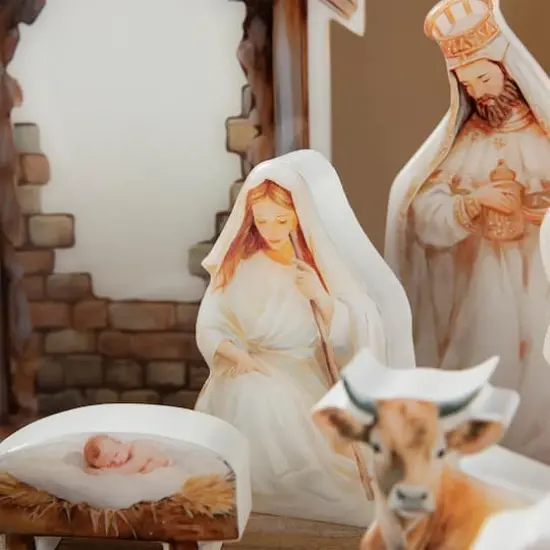 Glitzhome&reg; Christmas Nativity Figurine Set {6}