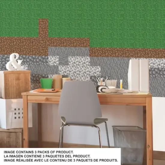 RoomMates Minecraft Block Strips Peel & Stick Wall Decal Set {3}