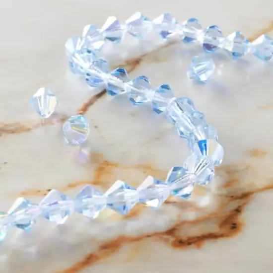 Preciosa Glass Crystal Bicone Beads, 8mm by Bead Landing&trade; Light Sapphire AB {3}