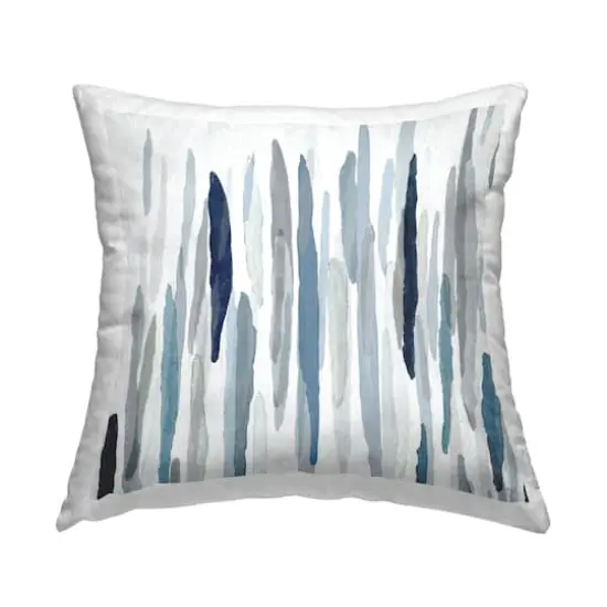 Stupell Industries Abstract Brushed Rainfall Contemporary Blue Lines Throw Pillow, 18" x 18" {1}
