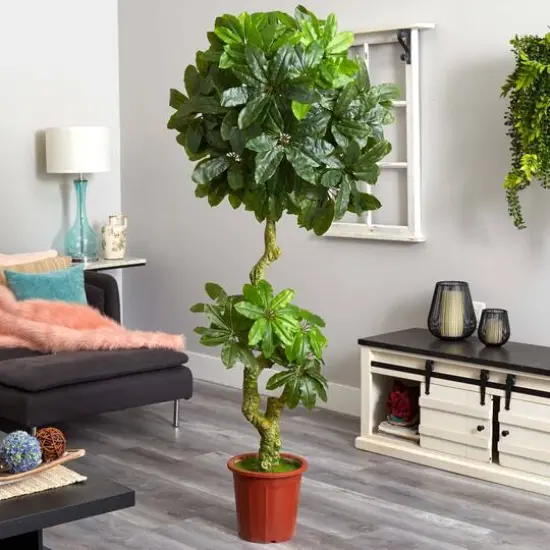 6ft. Potted UV Resistant Umbrella Artificial Tree {6}