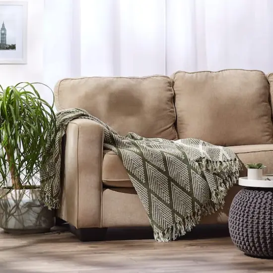 DII&reg; Olive Green Tone Multi Diamond Throw {5}