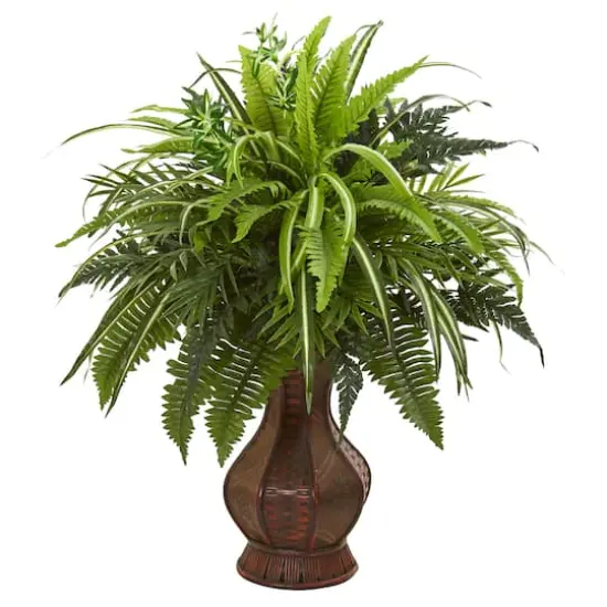 2ft. Mixed Greens & Fern in Decorative Planter {1}