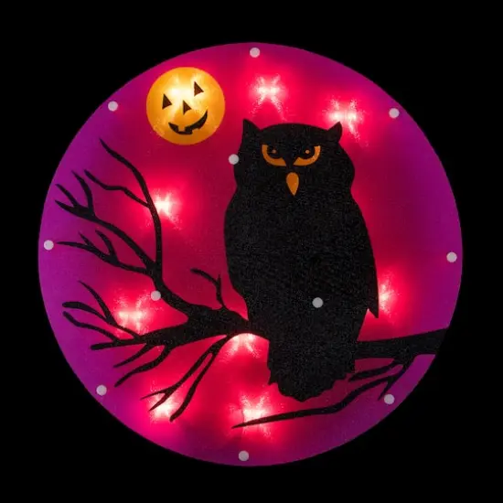 Lighted Owl Halloween Window Silhouette {4}