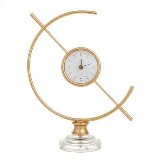 Gold Iron Modern Clock, 16" x 13" x 5" {1}