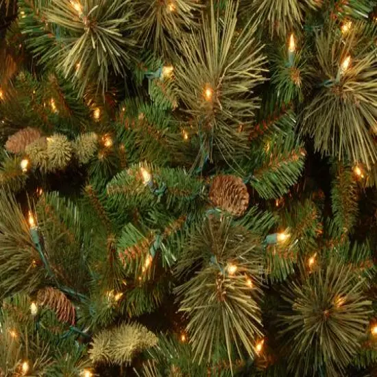 9 ft. Pre-Lit Carolina Pine Medium Artificial Christmas Tree, Clear Lights {4}