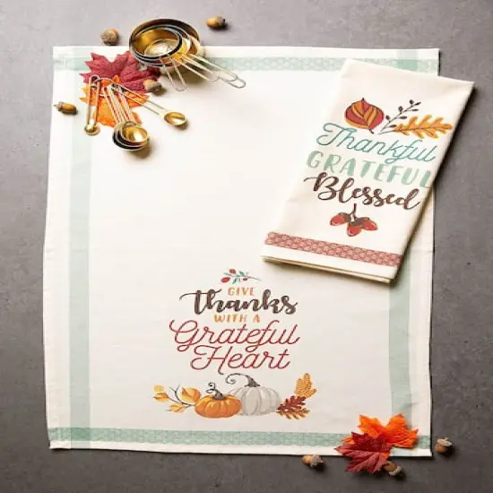 DII&reg; Assorted Grateful Fall Printed Dishtowel Set {5}