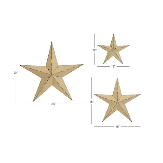 Cream Stars Rustic Metal Wall Decor Set {7}