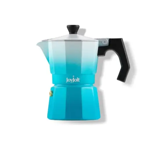 JoyJolt&reg; Italian Moka Pot 6 Cup Stovetop Aluminum Espresso Maker Blue {1}