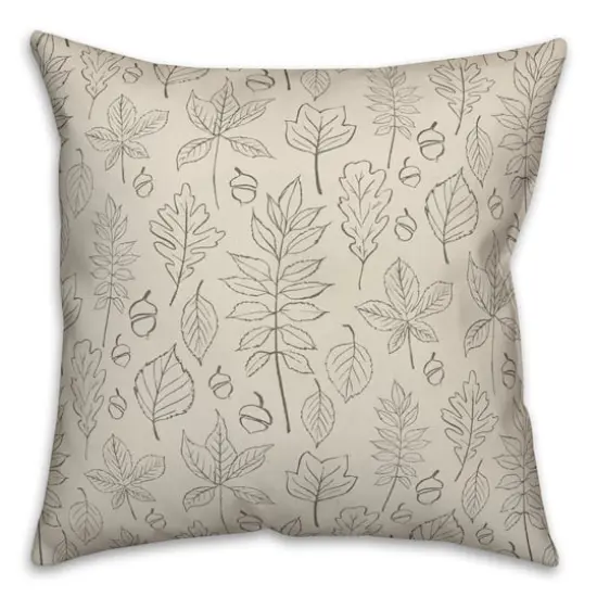 White Leaf Pattern Throw Pillow {3}