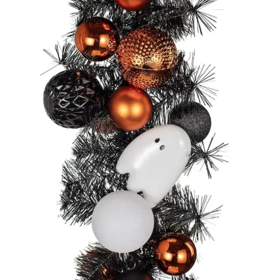 6ft. Orange, Black & White Ghost & Ornament Garland by Ashland&reg; {6}