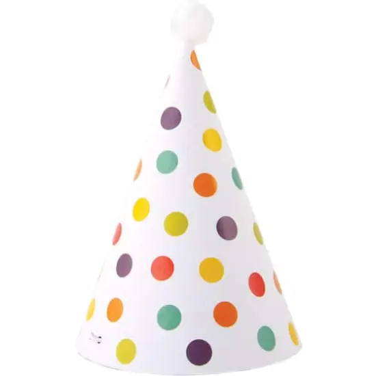 JAM Paper 3" Colorful Polka Dots Party Hats, 6ct. {1}