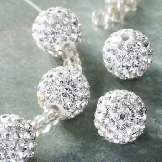 Silver Rhinestone Round Beads, 12mm by Bead Landing&trade; {3}