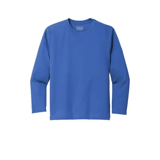 Port & Company® Youth Long Sleeve Performance T-Shirt Royal {1}