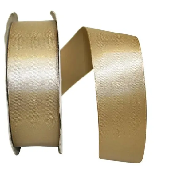 JAM Paper 1.5"x 50yd. Double Face Satin Ribbon Antique Gold {1}