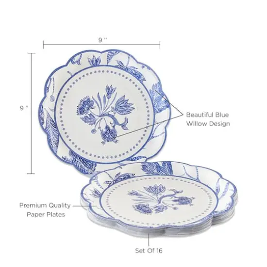 Kate Aspen&reg; 9" Blue Willow Premium Paper Plates, 32ct. {6}