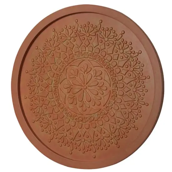 American Art D&eacute;cor&trade; 17" Burnt Orange Boho Rustic Farmhouse Wood Framed Wall Medallion {1}