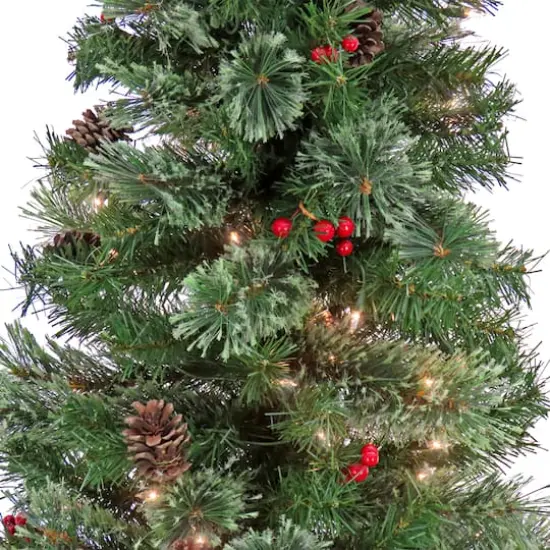 4.5ft. Pre-Lit Cashmere Cone & Berry Entrance Artificial Christmas Tree, Clear Lights {4}