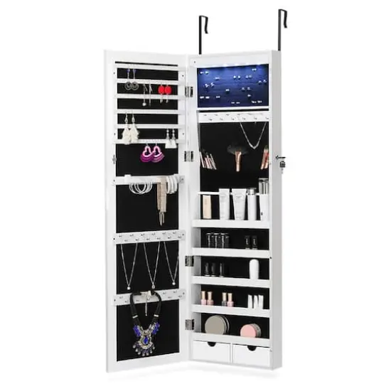 Classic White Full Door Jewelry Armoire {1}