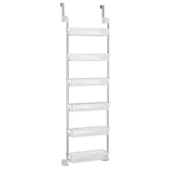 Household Essentials Over the Door Storage Rack White {1}