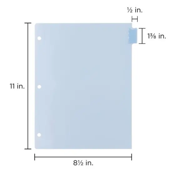 JAM Paper 8.5" x 11" 8-Tab Plastic Index Tab Dividers, 6 Pack {6}
