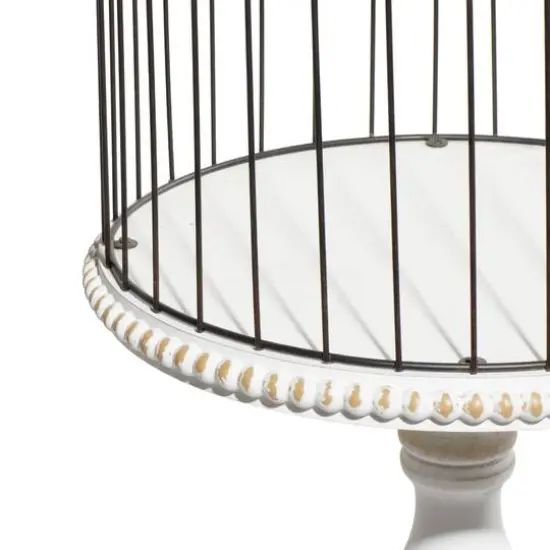 White Wood Farmhouse Birdcage, 44" x 14" x 14" {9}