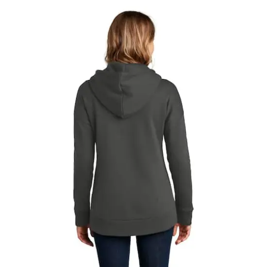 District® Perfect Weight® Women's Fleece Drop Shoulder Full-Zip Hoodie Charcoal {6}