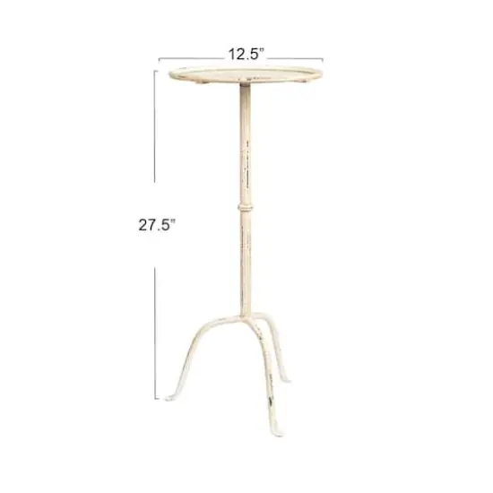 Hello Honey® 28" Metal Martini Cocktail Table Antique White {7}