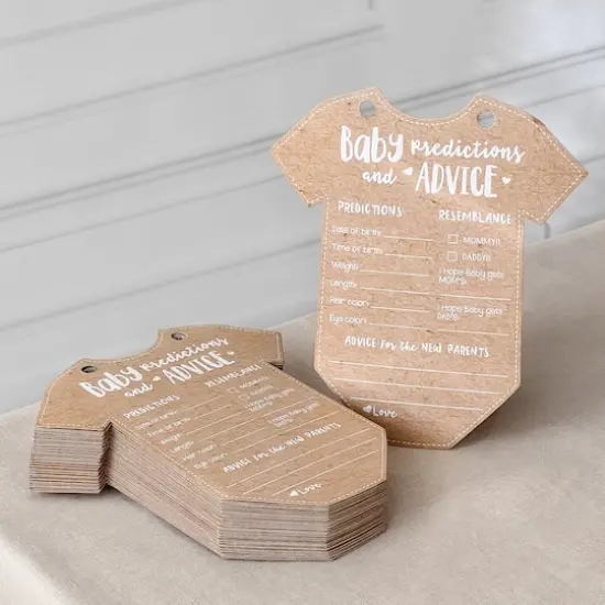 Kate Aspen&reg; Kraft Onesie Shape Baby Shower Prediction Advice Card Keepsake Book Set {8}