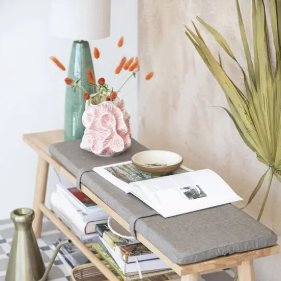 Hello Honey&reg; 7.5" Pink Textured Organic Stoneware Vase with Reactive Glaze {3}