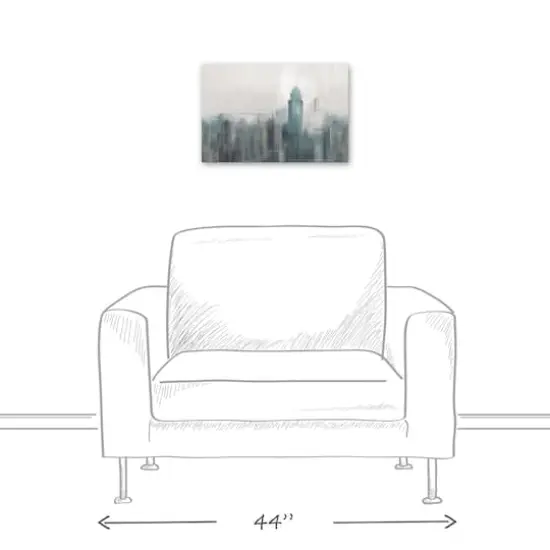 Blue Abstract Skyline 18" x 12' Canvas Wall Art {4}