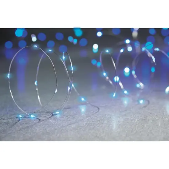 40ct. Blue Silver Wire LED String Lights by Ashland&reg; {3}