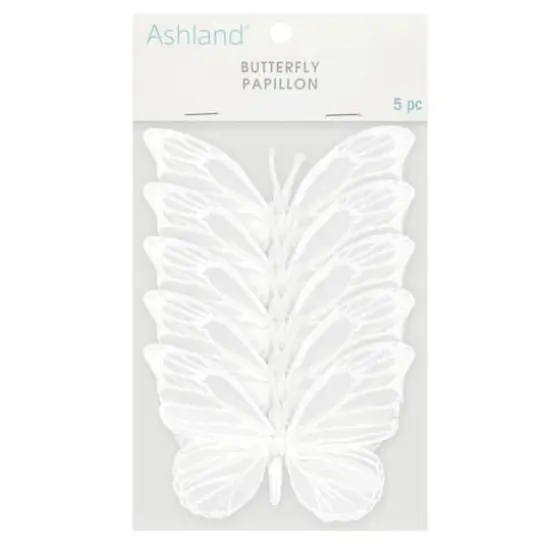 4" White Feather Butterflies, 5ct. by Ashland&reg; {5}