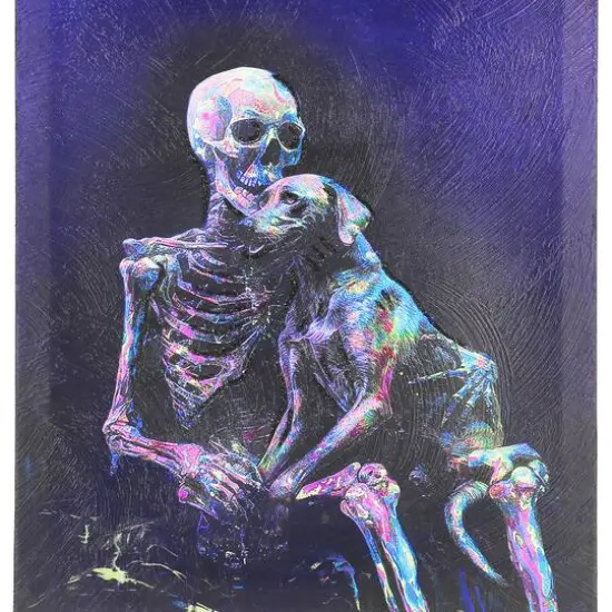 12" x 17" Skeleton with Dog Canvas Wall Art by Ashland&reg; {3}