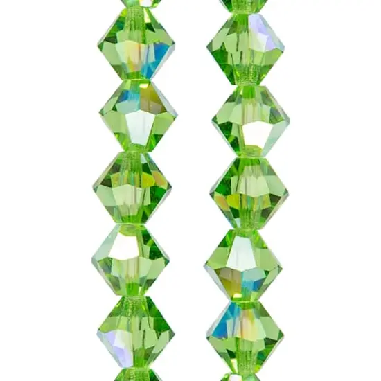Preciosa Glass Crystal Bicone Beads, 6mm by Bead Landing&trade; Peridot AB {1}
