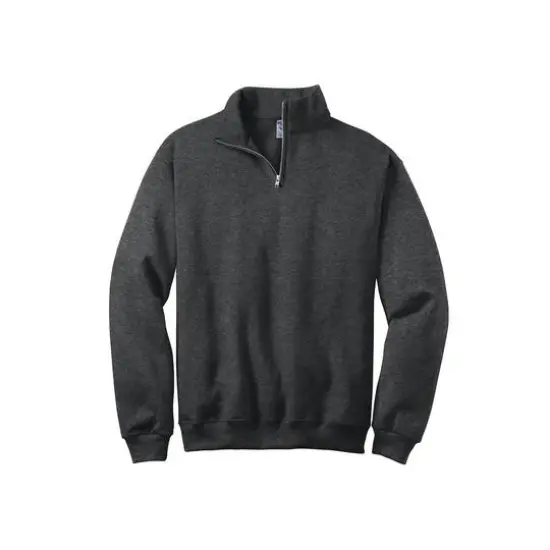 JERZEES&reg; NuBlend&reg; 1/4-Zip Cadet Collar Sweatshirt Black Heather {1}