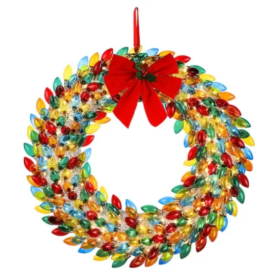 Mr. Christmas 30" Multicolor LED Retro C9 Bulb Wreath {1}