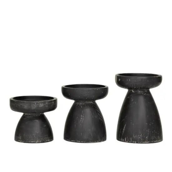 Black Traditional Candle Holder Set {6}